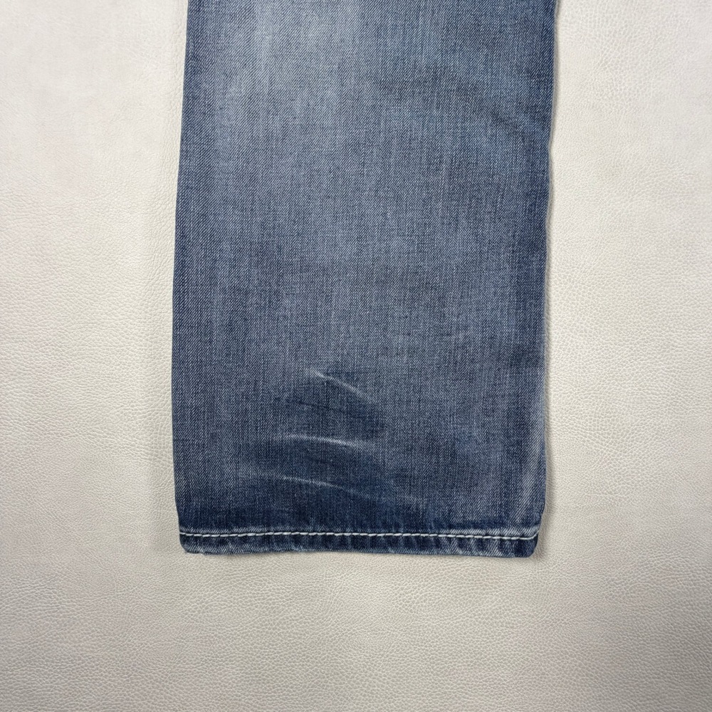 Helix Relaxed Boot Jeans Mens 30x30 Blue Denim Distressed Iron Cross Pockets Y2K - Picture 13 of 15